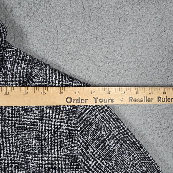 J Crew Sweater Womens Small Glen Plaid Funnel Neck Cowl Regular Fit Cozy Fleece - Picture 8 of 12